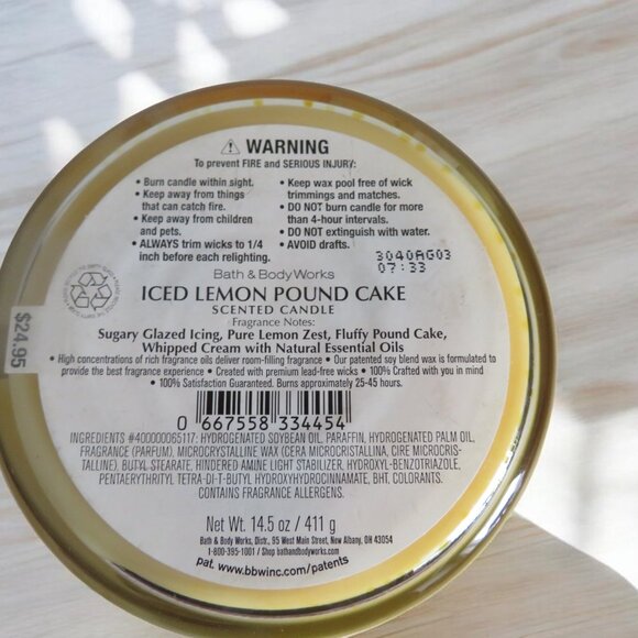 Bath & Body Works, 3-Wick Candle, ICED PINEAPPLE POUND CAKE, NWT - DELICIOUS! - Picture 2 of 2